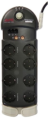 APC Surge Protector - Steckdosenleiste mit Überspannungsschutz - 8-fach Stecker Schuko, schaltbar, kompatibel zu PowerLine Adaptern - Farbe: anthrazit - PL8VT3-DE von APC