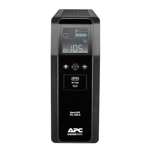 APC by Schneider Electric Back UPS PRO - BR1200SI - USV 1200VA (8 IEC Ausgänge, Multifunktionsdisplay, rein sinusförmiges Ausgangsignal) von APC