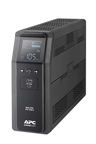 APC by Schneider Electric Back UPS PRO - BR1200SI - USV 1200VA (8 IEC Ausgänge, Multifunktionsdisplay, rein sinusförmiges Ausgangsignal) von APC