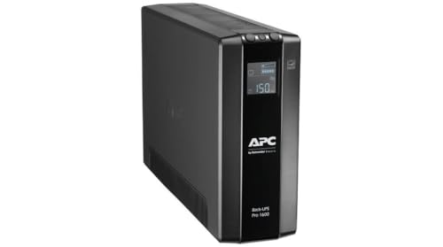 APC by Schneider Electric Back UPS PRO - BR1600MI - UPS 1600VA Leistung - MI modell (8 IEC Outlets, IEC - Kaltgeräte Ausgänge, LCD interface, 1GB Dataline protection) von APC