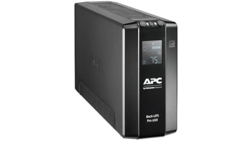 APC by Schneider Electric Back UPS PRO - BR650MI - UPS 650VA Leistung - MI modell (6 IEC Outlets, IEC - Kaltgeräte Ausgänge, LCD interface, 1GB Dataline protection) von APC