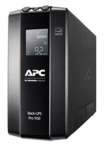 APC by Schneider Electric Back UPS PRO - BR900MI - UPS 900VA Leistung - MI modell (6 IEC Outlets, IEC - Kaltgeräte Ausgänge, LCD interface, 1GB Dataline protection) von APC