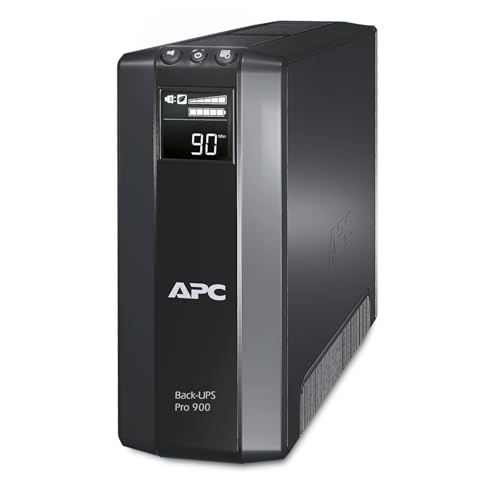 APC by Schneider Electric Back UPS PRO USV 900VA Leistung - BR900G-GR - inkl. 150.000 Euro Geräteschutzversicherung (5-Schuko Ausgänge, Stromsparfunktion, Multifunktionsdisplay) von APC