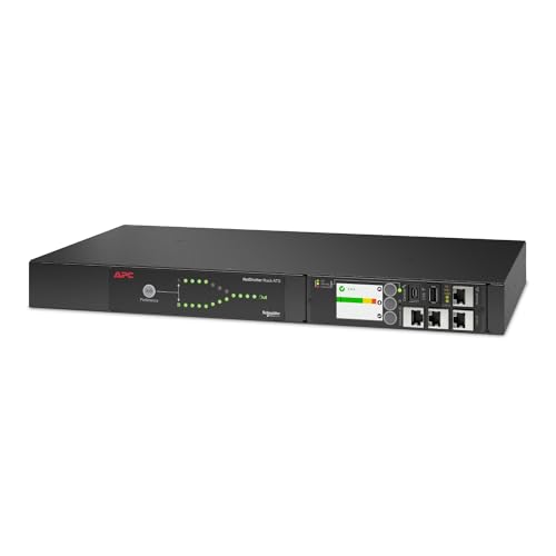 APC Rack ATS, 208V, 20A, C20, (8) C13, (1) C19, Schwarz, Automatik, 2-Wege, Rackmontage, 9-Positionen von APC