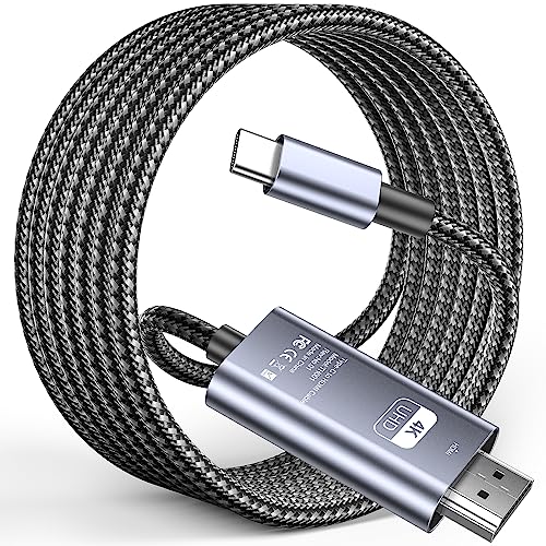 USB C auf HDMI Kabel 4K@60Hz 2M Geflochtener USB Typ C zu HDMI Adapter für Heimbüro Thunderbolt 4/3 Kompatibel mit MacBook Pro 2021/2020, MacBook Air,iPad Pro 2021, Surface Book 2,Galaxy S23 S2 von APCUWCQ