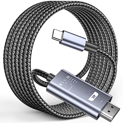 USB C auf HDMI Kabel 4K@60Hz 3M Geflochtener USB Typ C zu HDMI Adapter für Heimbüro Thunderbolt 4/3 Kompatibel mit MacBook Pro 2021/2020, MacBook Air,iPad Pro 2021, Surface Book 2,Galaxy S23 S22 von APCUWCQ