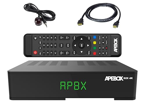 APEBOX S2X 4K, UHD Satelliten-Receiver FTA (DVB-S2X - ARD & ZDF Kanäle SD-Abschaltung), (HD Out, AV Out, Ethernet, 2X USB 2.0, IR In) großartige Fernbedienung und vorinstallierte deutsche Senderliste APEBOX S2X 4K, UHD Satelliten-Receiver FTA (DVB-S2X - ARD & ZDF Kanäle SD-Abschaltung), (HD Out, AV Out, Ethernet, 2X USB 2.0, IR In) großartige Fernbedienung und vorinstallierte deutsche Senderliste von APEBOX