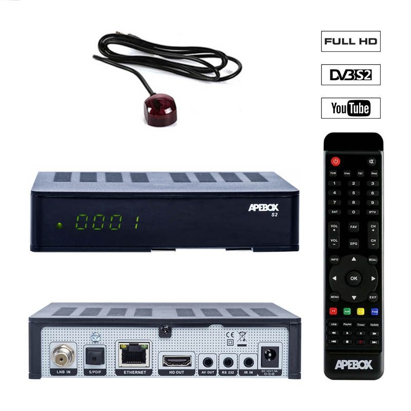 Apebox S2 Full HD 1080p H.265 LAN DVB-S2 Sat Multimedia IP Receiver Apebox S2 Full HD 1080p H.265 LAN DVB-S2 Sat Multimedia IP Receiver von APEBOX