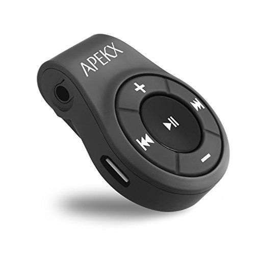 APEKX Clip Bluetooth Audio Adapter für Kopfhörer, Headset, Lautsprecher, Wireless Receiver mit MIC für Freisprechanrufe und Musik von APEKX