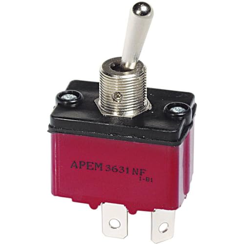 APEM Hebelschalter, 1 x (on)/OFF/(ON), 3637NF/2250 V/AC, 6 A, Momentan/0/Momentar, 1 Stück von APEM