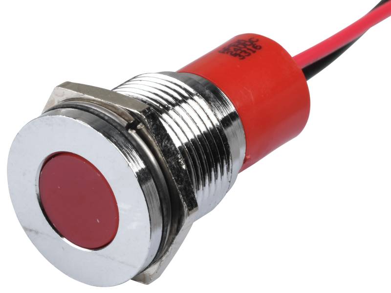 APM Q14F3C R24E - LED-Signalleuchte, rot, 24 V, Ø 14 mm, bündig, bedrahtet von APEM