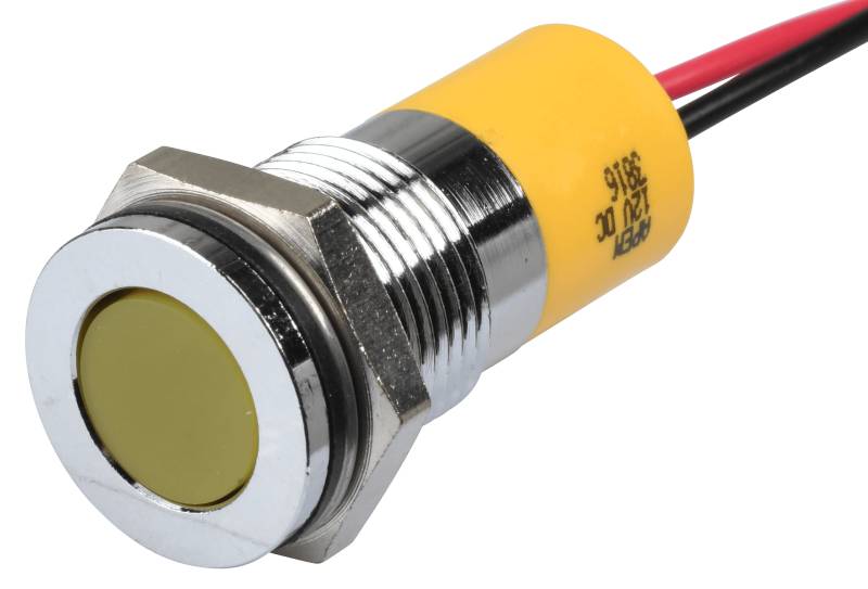 APM Q14F3C Y12E - LED-Signalleuchte, gelb, 12 V, Ø 14 mm, bündig, bedrahtet von APEM