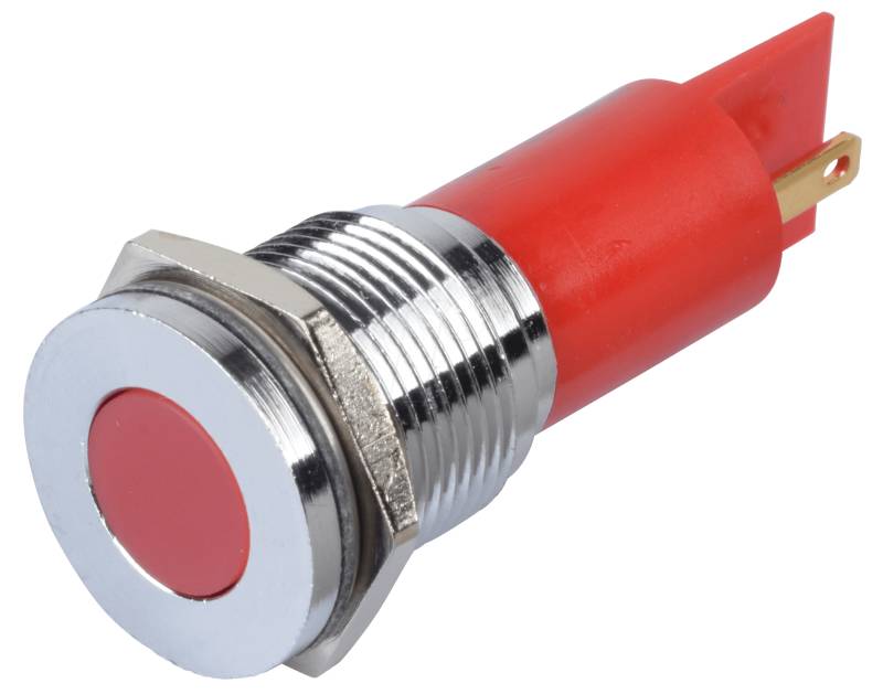 APM Q16F1C R12E - LED-Signalleuchte, rot, 12 V, Ø 16 mm, bündig, FASTON von APEM