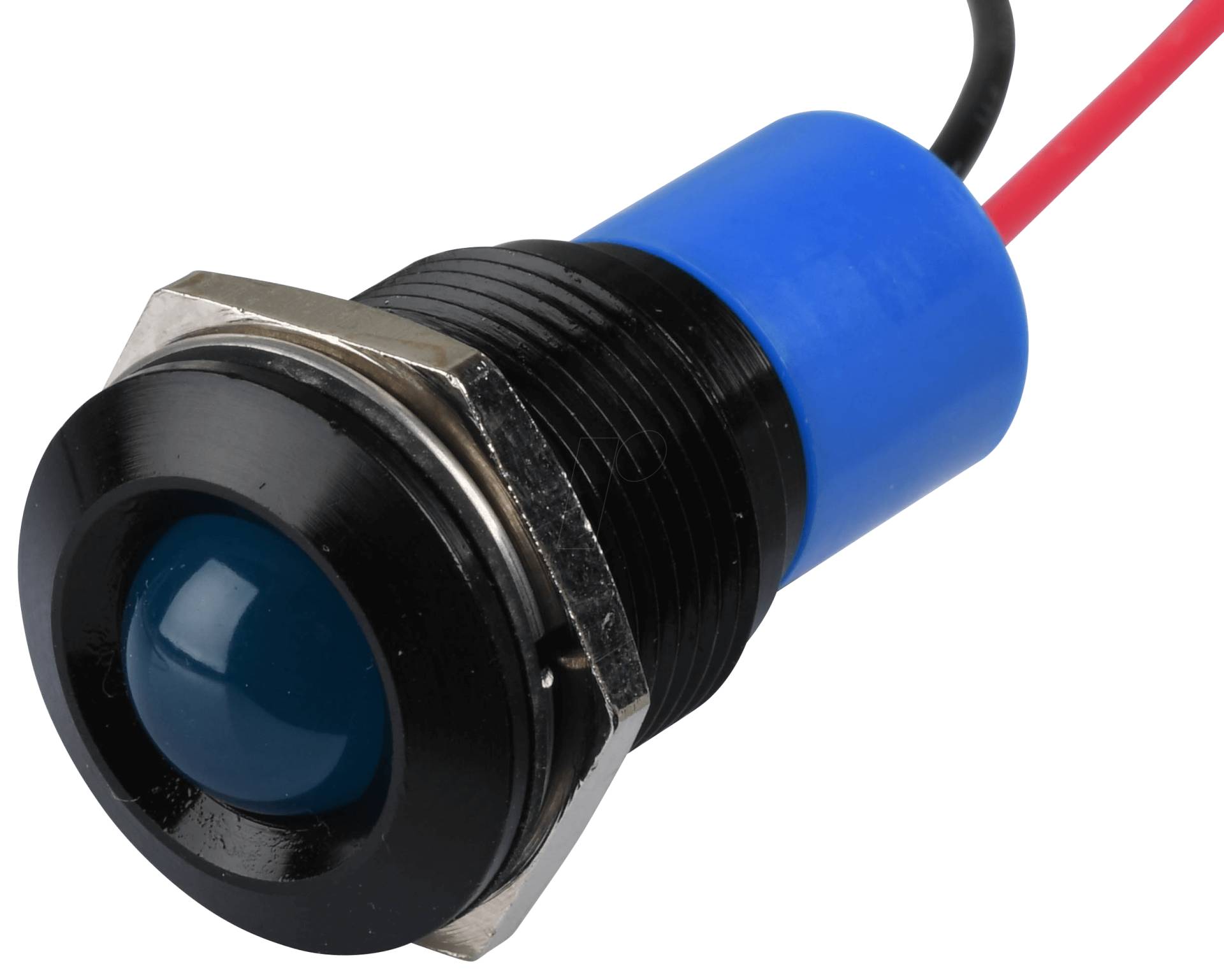 APM Q16P3B B24E - LED-Signalleuchte, blau, 24 V, Ø 16 mm, vorstehend, bedrahtet von APEM