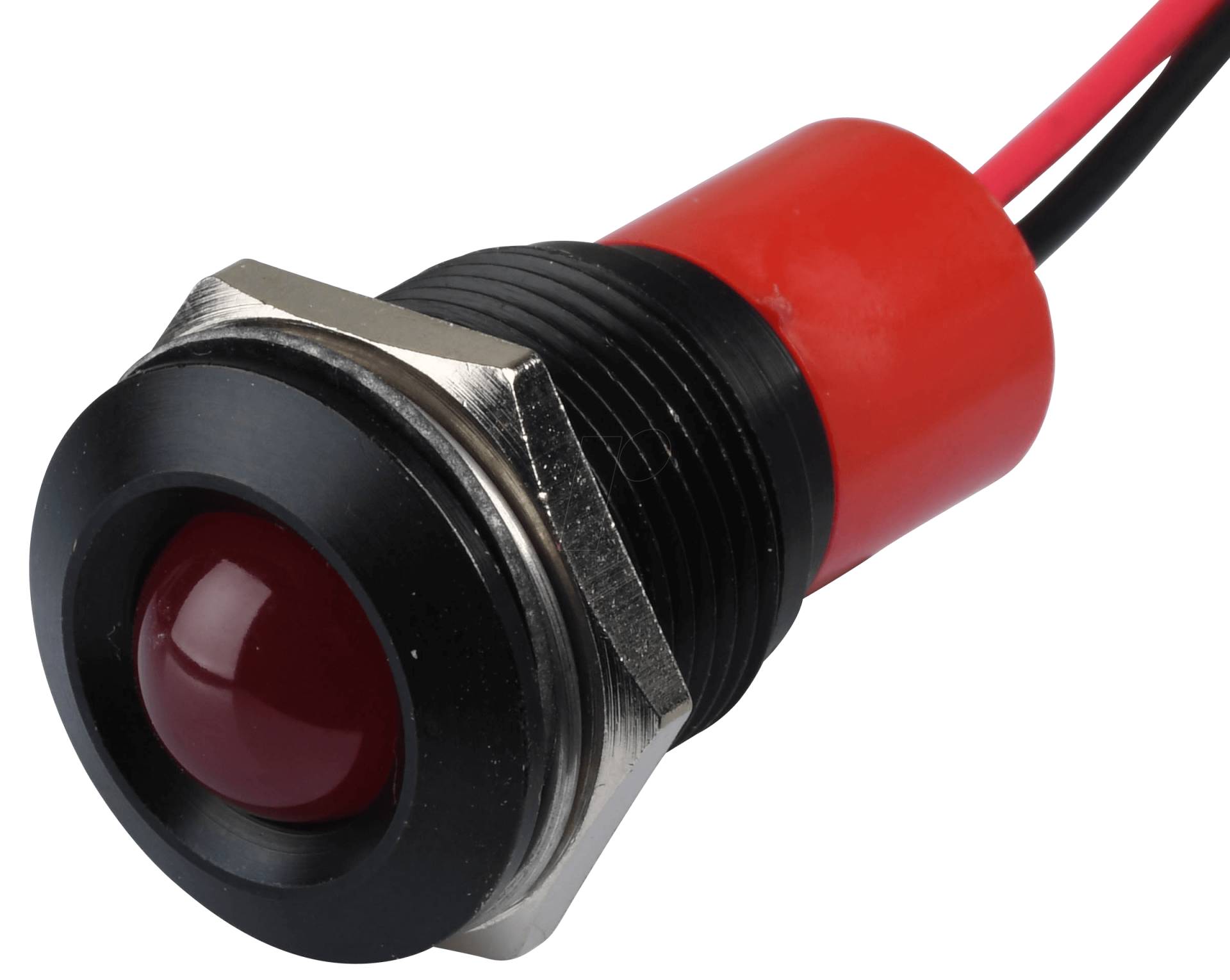 APM Q16P3B R12E - LED-Signalleuchte, rot, 12 V, Ø 16 mm, vorstehend, bedrahtet von APEM