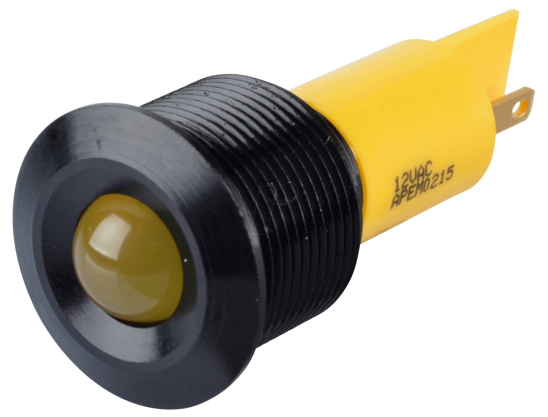 APM Q19P1B Y12AE - LED-Signalleuchte, gelb, 12 V, Ø 19 mm, vorstehend, FASTON von APEM
