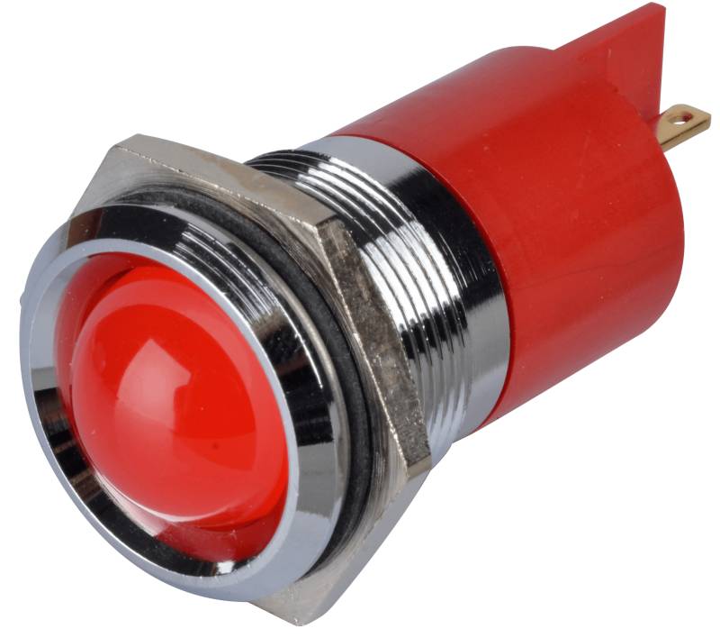 APM Q22P1C R12E - LED-Signalleuchte, rot, 12 V, Ø 22 mm, vorstehend, FASTON von APEM