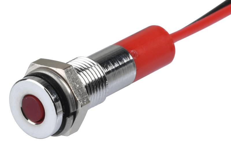 APM Q6F3C R24E - LED-Signalleuchte, rot, 24 V, Ø 6 mm, bündig, bedrahtet von APEM