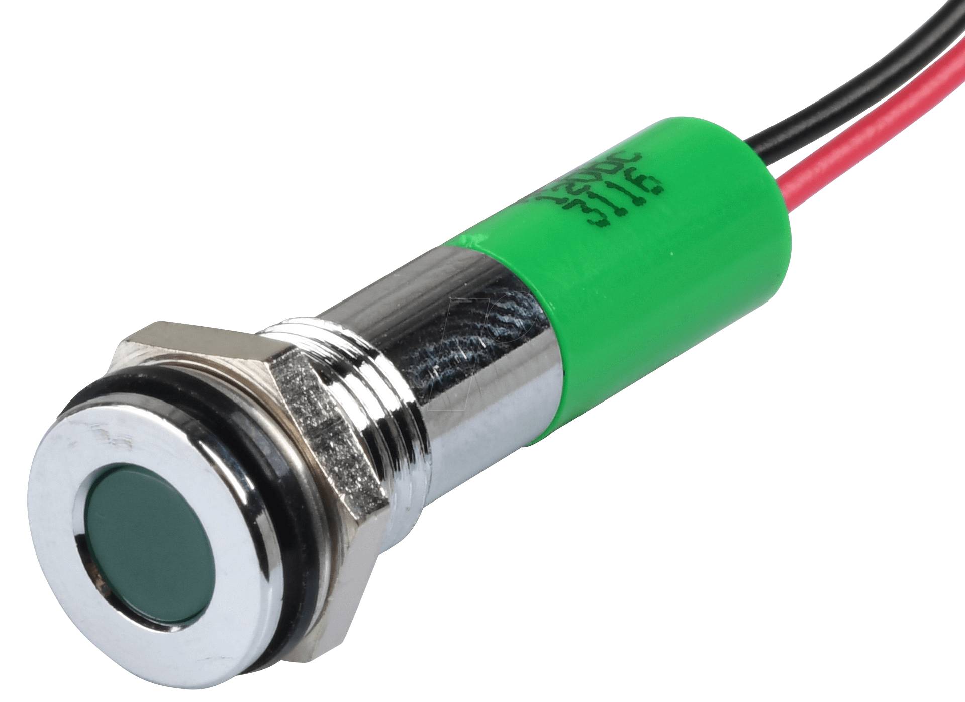 APM Q8F3C G12E - LED-Signalleuchte, grün, 12 V, Ø 8 mm, bündig, bedrahtet von APEM