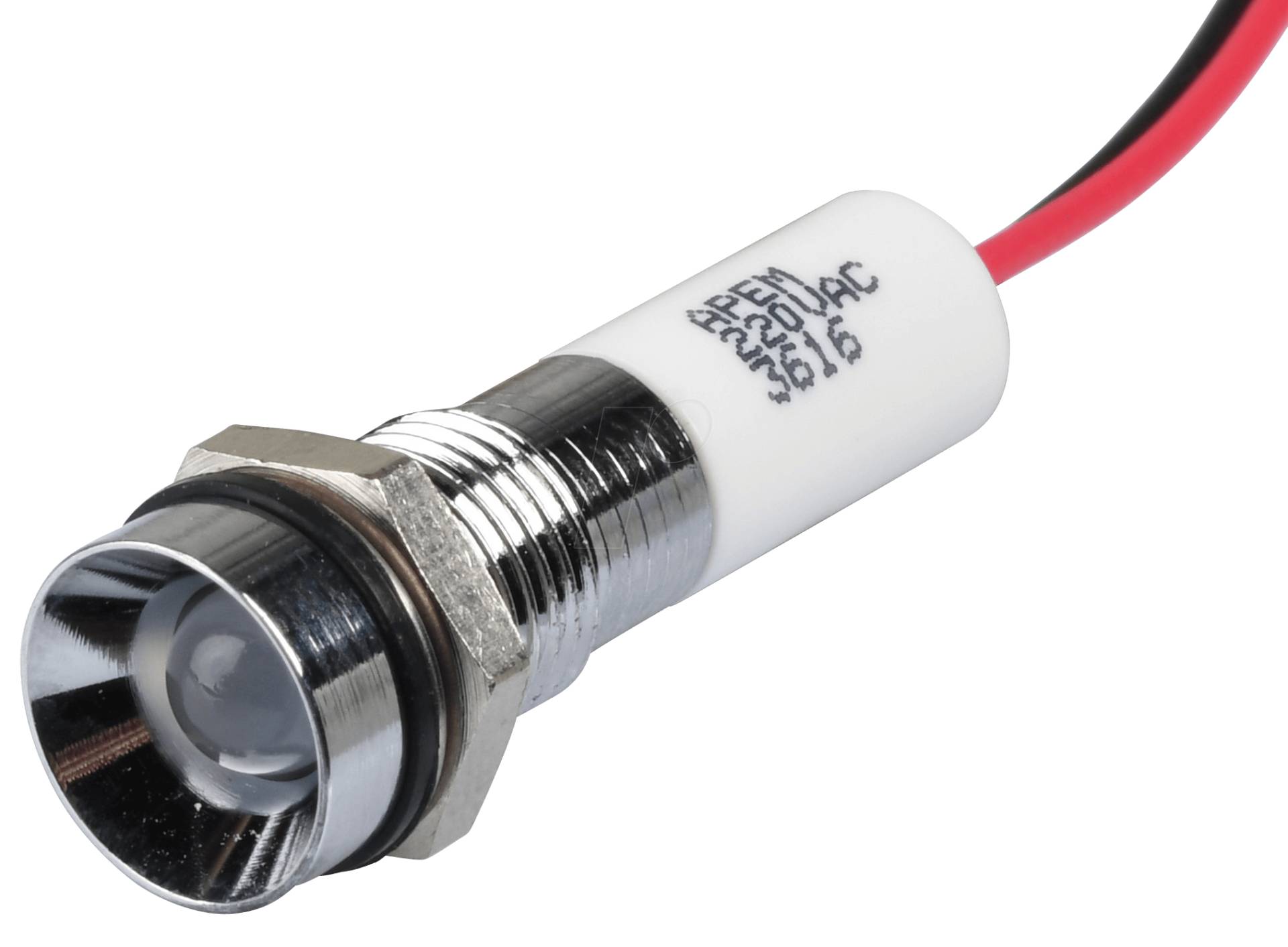 APM Q8R3C W220E - LED-Signalleuchte, weiß, 220 V, Ø 8 mm, vertieft, bedrahtet von APEM