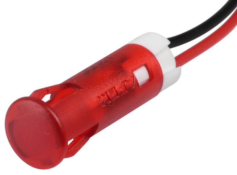 APM QS63 R12 - LED-Signalleuchte, rot, 12 V, Ø 6 mm, rund, bedrahtet von APEM