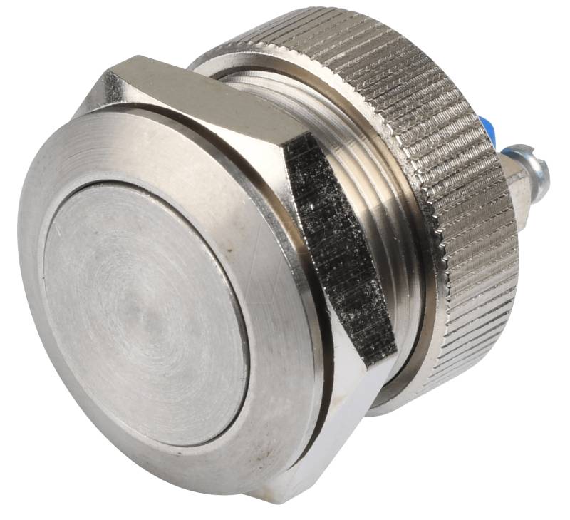 AV19 STAHL - AV-Taster Ø 19 mm - Stahl rostfrei, mit Rändelmutter von APEM