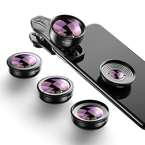 APEXEL【Updated Version HD Phone Lens Kit-170°Super (Fisheye) Wide Angle,10X Macro Lens,110° Wide Angle2.0X Zoom Telephoto,195°Fisheye Lens for iPhone,Samsung and Most of Smartphone von APEXEL