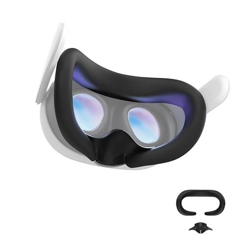 APEXINNO Gesichtsabdeckung und Abnehmbarer Nasenschutz aus Silikon für Quest 3, Headset-Einlage Abdeckung Augenmaske, Anti-Leckage Light Nasenpolster, Schweißfest, Abwischbare, Oculus Quest 3 Zubehör von APEXINNO