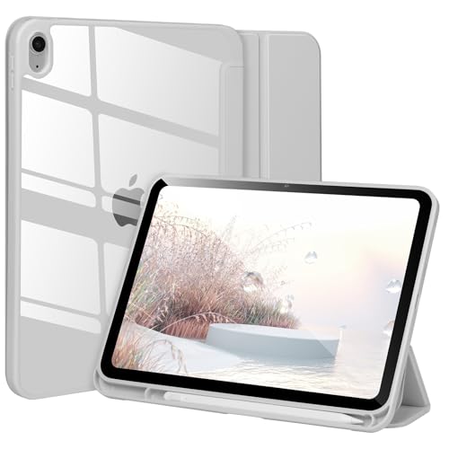 Hülle kompatibel mit iPad 10. Gen 2022 10.9’‘,stoßfeste durchsichtige Hartschalenhülle mit Stifthalter,Tablet-Hülle für iPad 10. Gen 10.9’’ mit automatischem Wake/Sleep,Grau von APHBZGE