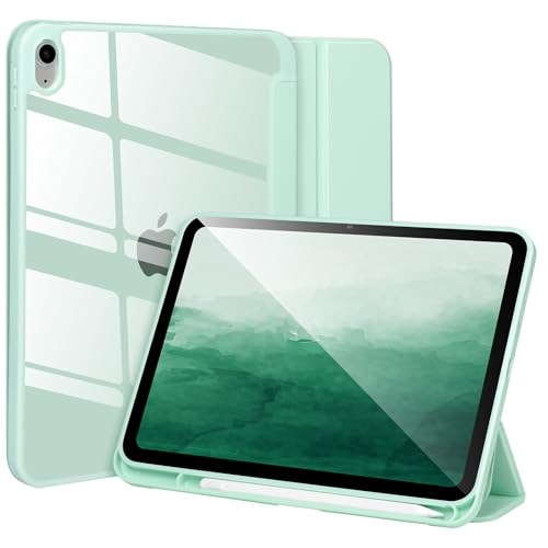 Hülle kompatibel mit iPad 10. Gen 2022 10.9’‘, stoßfeste durchsichtige Hartschalenhülle mit Stifthalter,Tablet-Hülle für iPad 10. Gen 10.9’’ mit automatischem Wake/Sleep,Grün von APHBZGE