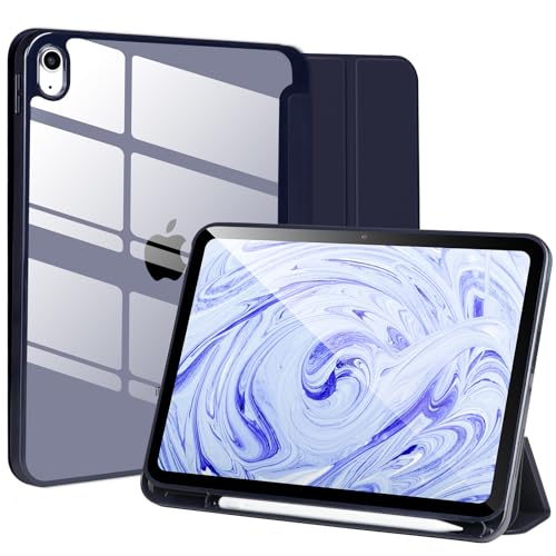 Hülle kompatibel mit iPad 10. Gen 2022 10.9’‘,stoßfeste durchsichtige Hartschalenhülle mit Stifthalter,Tablet-Hülle für iPad 10.Gen 10.9’’ mit automatischem Wake/Sleep,Dunkelblau von APHBZGE