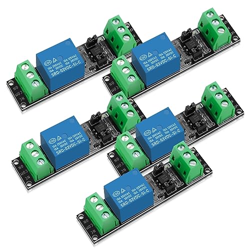 3V Relais Power Switch Board,APKLVSR 1-Kanal Optokoppler Modul Opto-Isolation-High-Level-Trigger,5 Stücke 1-Kanal-Relais 3V Modul für IOT ESP8266-Mikrocontroller-Entwicklungsplatine von APKLVSR