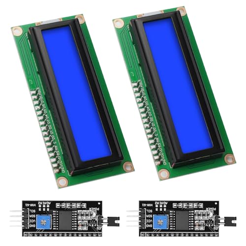 APKLVSR 1602 LCD I2C IIC Display Modul,16x2 Zeichen Display Modul mit I2C Schnittstelle kompatibel mit Raspberry Pi/Arduino(blauem Bildschirm) von APKLVSR