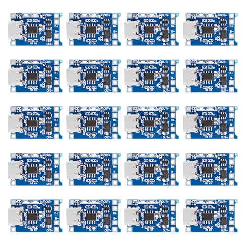 APKLVSR 20 Stück USB C 5V 1A Li–Ion Lithium-Akku-Battery Charger Module mit doppelten Schutzfunktionen von APKLVSR