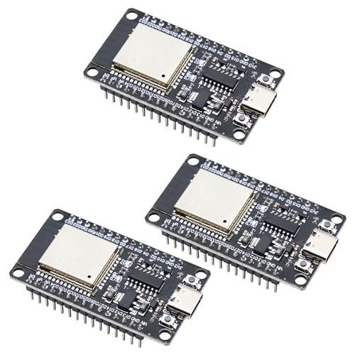 APKLVSR 3 x ESP32 NodeMCU Modul,ESP32 ESP32-WROOM-32 USB C NodeMCU Entwicklungsplatine,2.4GHz Dual-Cores WiFi+Bluetooth,CH340 für Arduino von APKLVSR