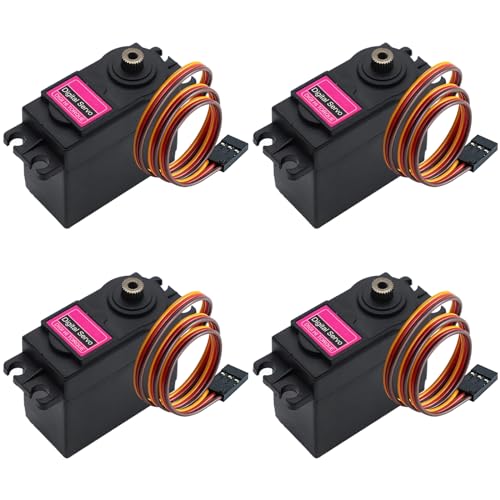 APKLVSR 4 Stück Servo Digital Metal,13KG Servomotor Hoch Geschwindigkeit Drehmoment für RC Flugzeug Hubschrauber,RC Servo 180° für Roboter Arm,RC Auto Boot APKLVSR 4 Stück Servo Digital Metal,13KG Servomotor Hoch Geschwindigkeit Drehmoment für RC Flugzeug Hubschrauber,RC Servo 180° für Roboter Arm,RC Auto Boot von APKLVSR