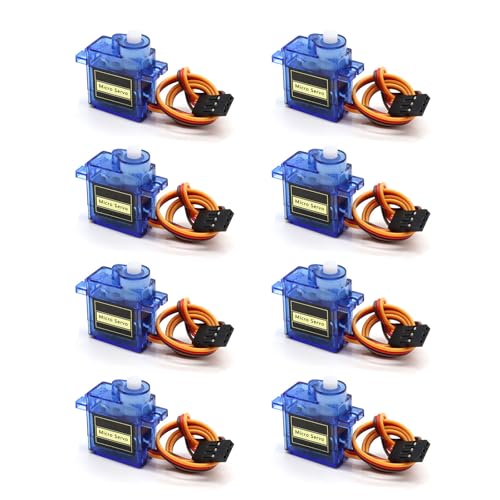 APKLVSR 8 Stück Micro Servo Metal Gear,RC Servo, Servo Motor für RC Hubschrauber,Auto Roboter Starrflügel,Roboter,kompatibel mit Arduino APKLVSR 8 Stück Micro Servo Metal Gear,RC Servo, Servo Motor für RC Hubschrauber,Auto Roboter Starrflügel,Roboter,kompatibel mit Arduino von APKLVSR