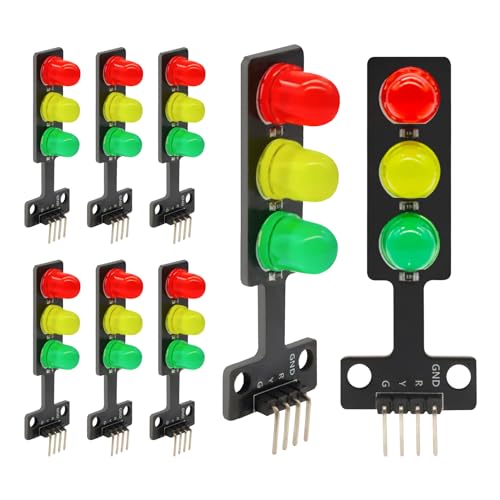 APKLVSR 8 x LED Ampel Modul,3,3-5V 8mm Creative DIY Mini-Ampel Modul,Mini LED Ampelmodul Kompatibel mit Arduino von APKLVSR