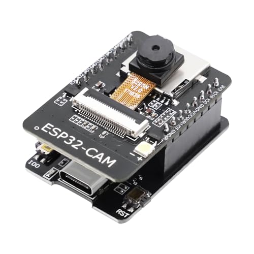 APKLVSR ESP32 CAM Entwicklungsplatine, ESP32 USB C WiFi/Bluetooth ESP32 DC 5V Dual-Core-Entwicklungsplatine mit OV2640 Kamera TF Card Modul für Arduino von APKLVSR