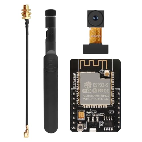 APKLVSR ESP32 CAM MB WiFi/Bluetooth Entwicklung Board,ESP32 CAM Entwicklungsplatine mit OV2640 Kamera TF Card Module,8 dBi Dualband-Antenne + IPEX-zu-RP-SMA-Pigtail-Kabel von APKLVSR