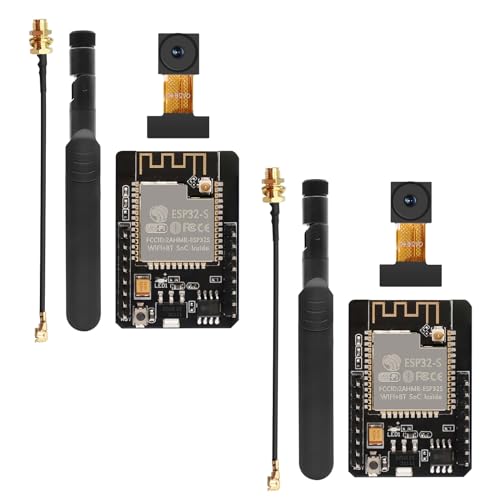 APKLVSR ESP32 CAM MB WiFi/Bluetooth Entwicklung Board mit OV2640 Kamera TF Card Module,8 dBi Dualband-Antenne + IPEX-zu-RP-SMA-Pigtail-Kabel (2 Stücke) von APKLVSR