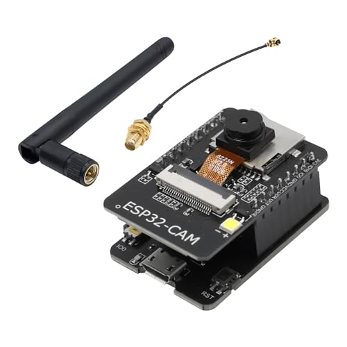 APKLVSR ESP32 CAM WiFi Bluetooth Entwicklungsplatine, ESP32 2.4G DC 5V Dual-Core Board mit OV2640 Kamera TF Card mit Antennen IPEX für Arduino von APKLVSR
