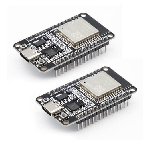 APKLVSR ESP32 USB C NodeMCU Entwicklung Board ESP-WROOM-32 CP2102 2.4 GHz WLAN WiFi Bluetooth Internet Development Board für Arduino（2 Stücke） von APKLVSR