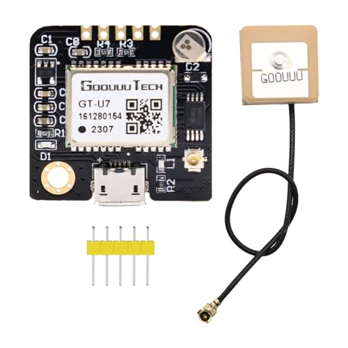 APKLVSR GT-U7 GPS Modul,GPS-Modul GT-U7 Empfängermodul,3.6V-5V,Hohe Empfindlichkeit mit IPEX-Antenne, Kompatibel mit GPS Satelliten-Mikrocontroller NEO-6M für Arduino EEPROM von APKLVSR