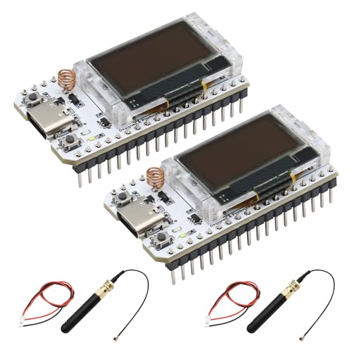 APKLVSR LoRa ESP32 Entwicklungsplatine,LoRa V3 Board mit OLED Display und Antenne USB C Dual-Core IOT Board 240MHz Bluetooth WiFi Modul SX-1262 863 928MHz für Arduino(2 Stück) von APKLVSR