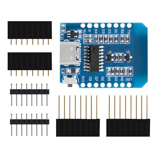 APKLVSR Mini D1 NodeMcu mit ESP8266 ESP-12F NodeMcu Lua Modul CH340G WLAN WiFi USB C Entwicklungsboard kompatibel mit Arduino von APKLVSR