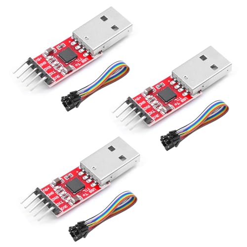 APKLVSR USB zu TTL Uart Seriell Konverter Modul,CP2102,HW-598,USB-UART-Wandler für 3,3V und 5V STC-Download mit Jumper Kabel kompatibel mit Arduino(3 Stück) von APKLVSR