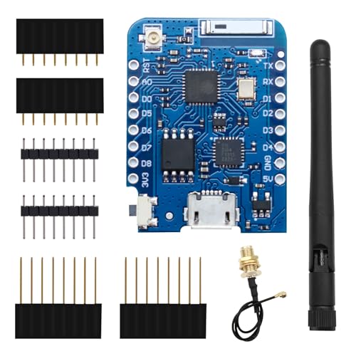 Mini ESP8266 D1 PRO,APKLVSR Mini D1 PRO NodeMcu Lua WLAN Entwicklungsplatine basierte esp8266-Serie ESP8266EX CP-2104 mit 4 MB externer Antennenanschluss für Arduino von APKLVSR