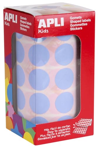APLI 16723 – runde Aufkleber auf Rolle – Farbe: Himmelblau – Maße: 20 mm von APLI Kids