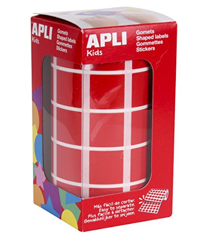 APLI 4877 Rolle Sticker viereckig 20 mm, rot von APLI Kids